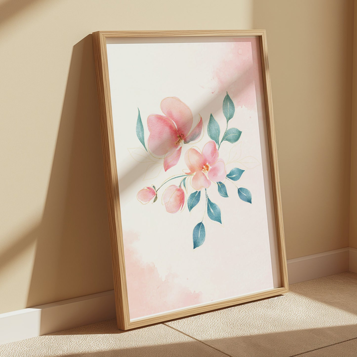 Premium Poster of Beautiful Pink Floral Art Wall Decor Posters