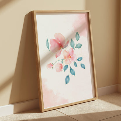 Premium Poster of Beautiful Pink Floral Art Wall Decor Posters