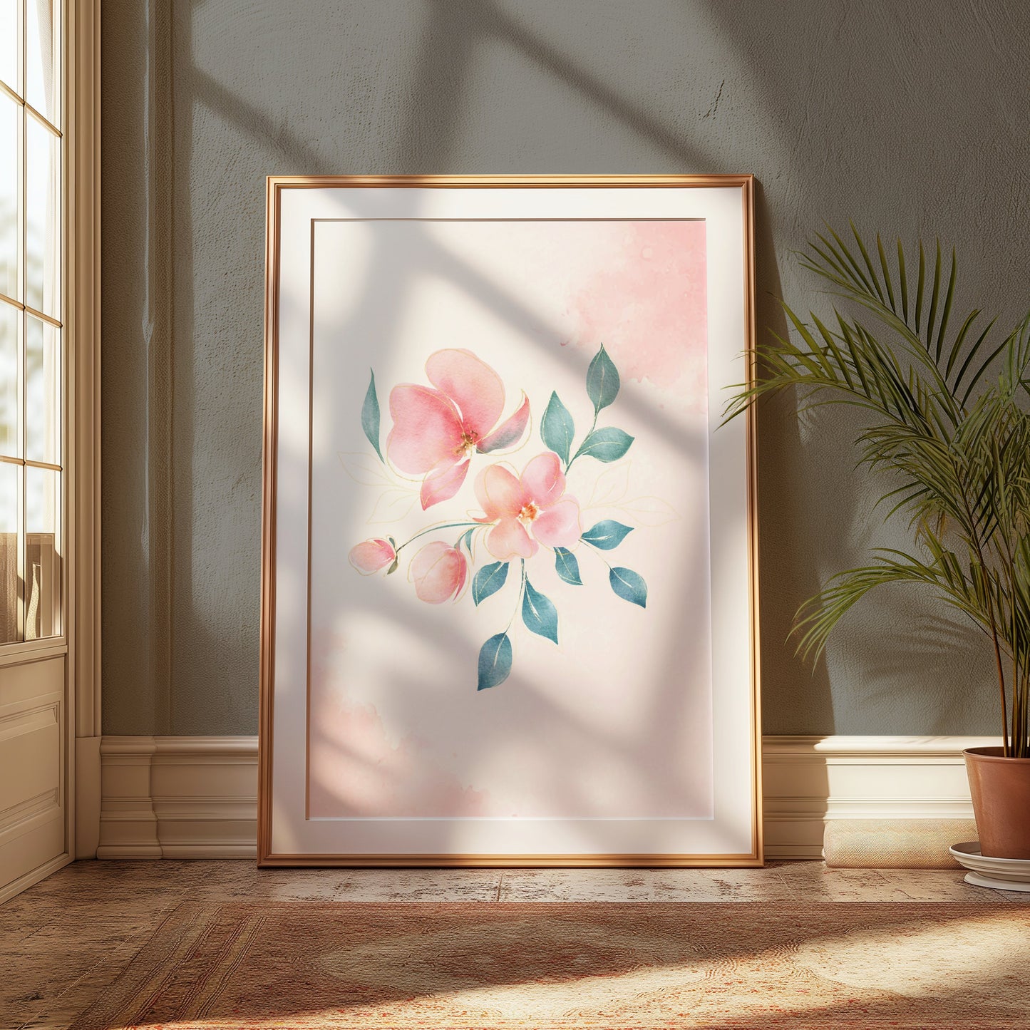 Premium Poster of Beautiful Pink Floral Art Wall Decor Posters