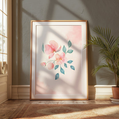 Premium Poster of Beautiful Pink Floral Art Wall Decor Posters