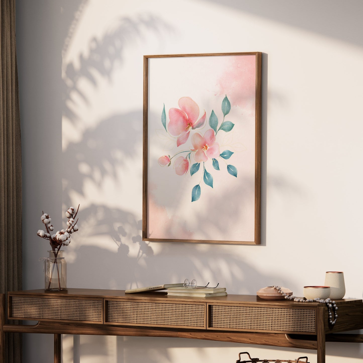 Premium Poster of Beautiful Pink Floral Art Wall Decor Posters