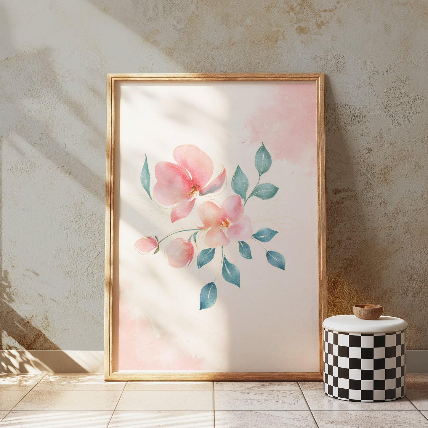 Premium Poster of Beautiful Pink Floral Art Wall Decor Posters