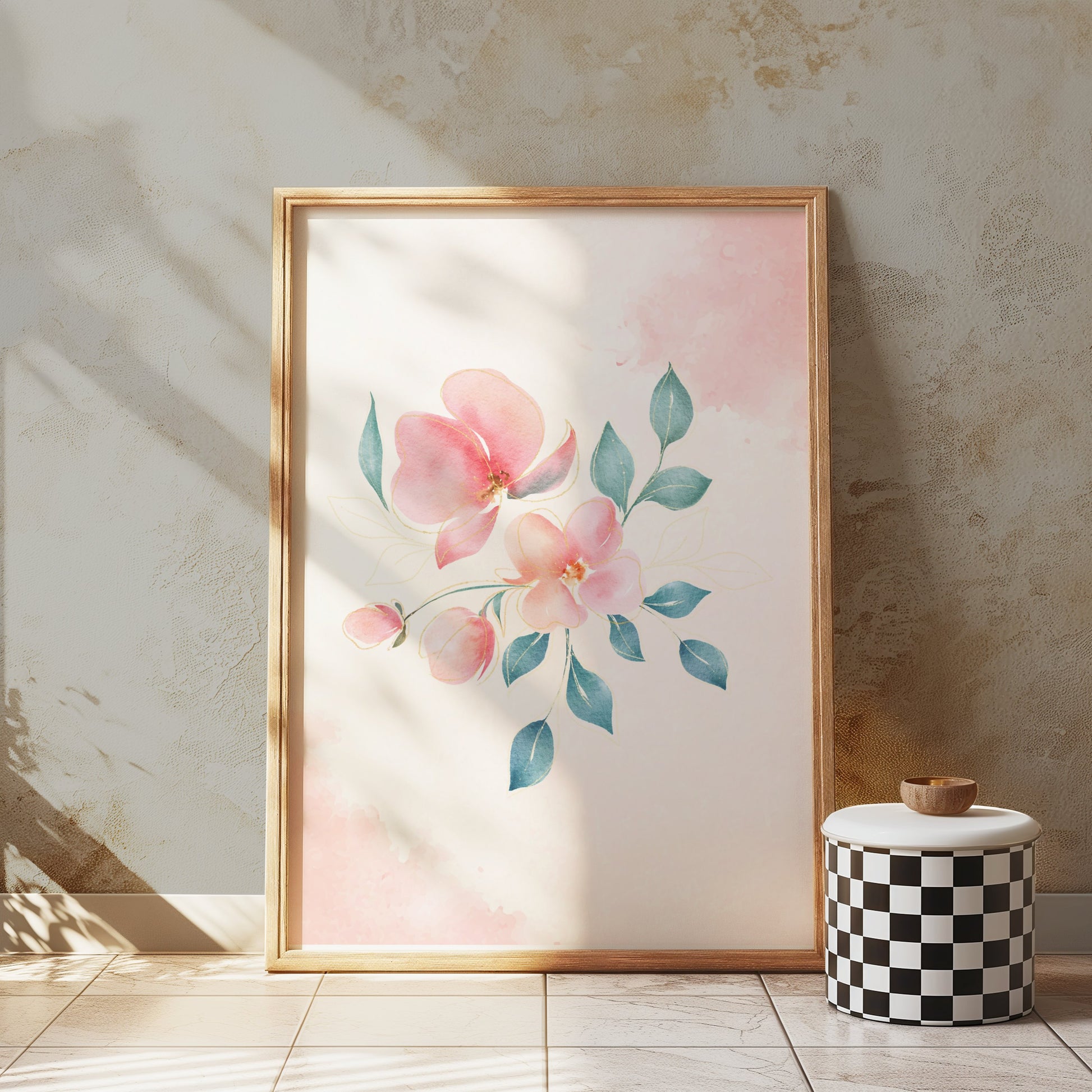 Premium Poster of Beautiful Pink Floral Art Wall Decor Posters