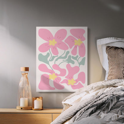 Premium Poster of Beautiful Pink Floral Wall Art on Canvas Wraps