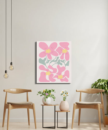 Premium Poster of Beautiful Pink Floral Wall Art on Canvas Wraps