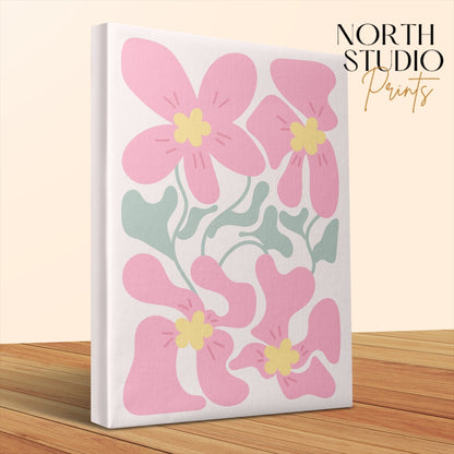 Premium Poster of Beautiful Pink Floral Wall Art on Canvas Wraps