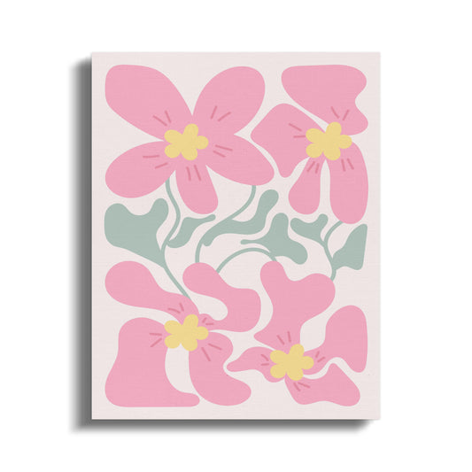 Premium Poster of Beautiful Pink Floral Wall Art on Canvas Wraps