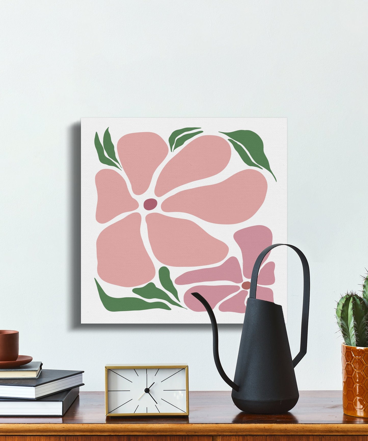 Premium Poster of Beautiful Pink Flower Design Canvas Wraps