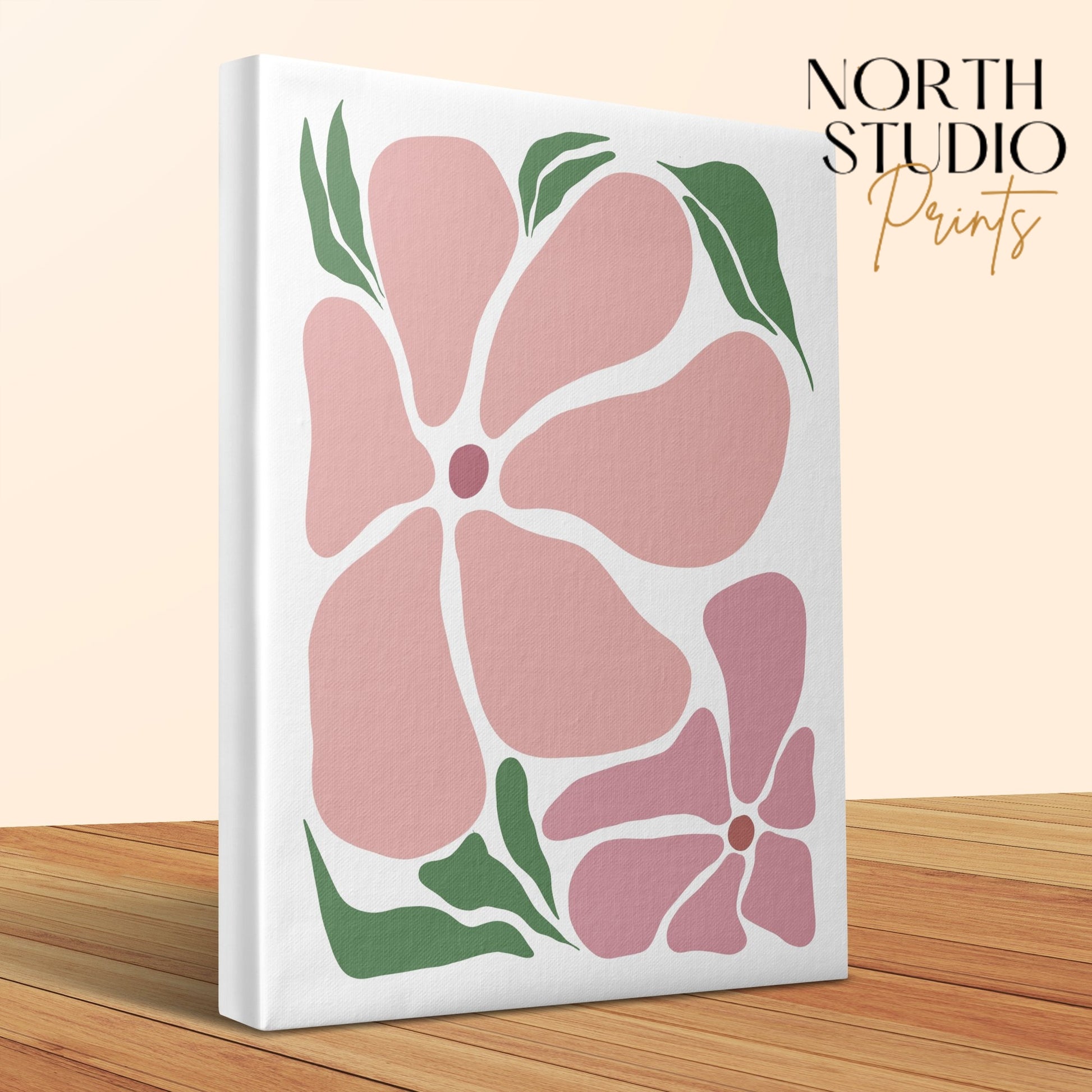 Premium Poster of Beautiful Pink Flower Design Canvas Wraps