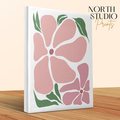 Premium Poster of Beautiful Pink Flower Design Canvas Wraps