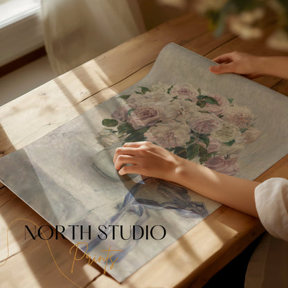Premium Poster of Beautiful Pink and White Flower Art Print Posters