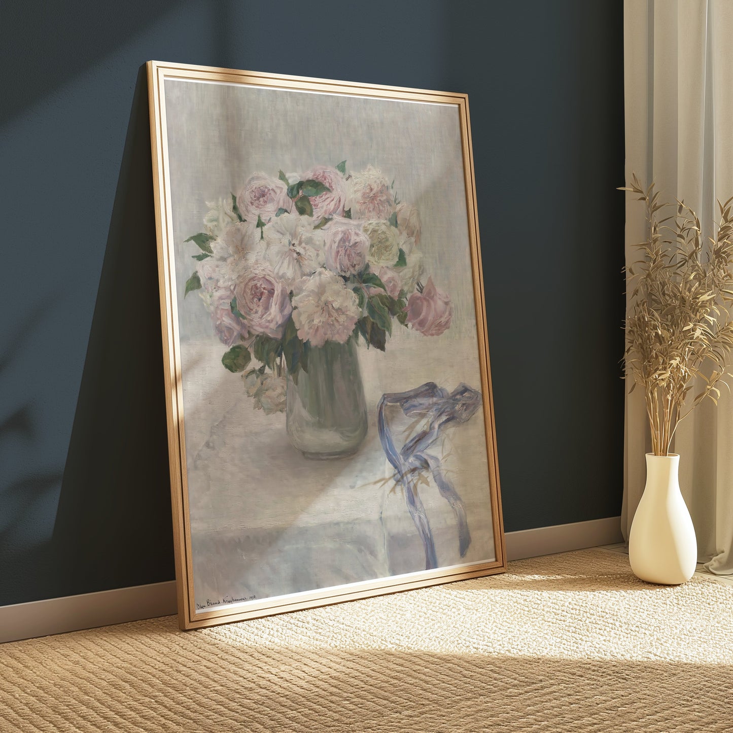 Premium Poster of Beautiful Pink and White Flower Art Print Posters