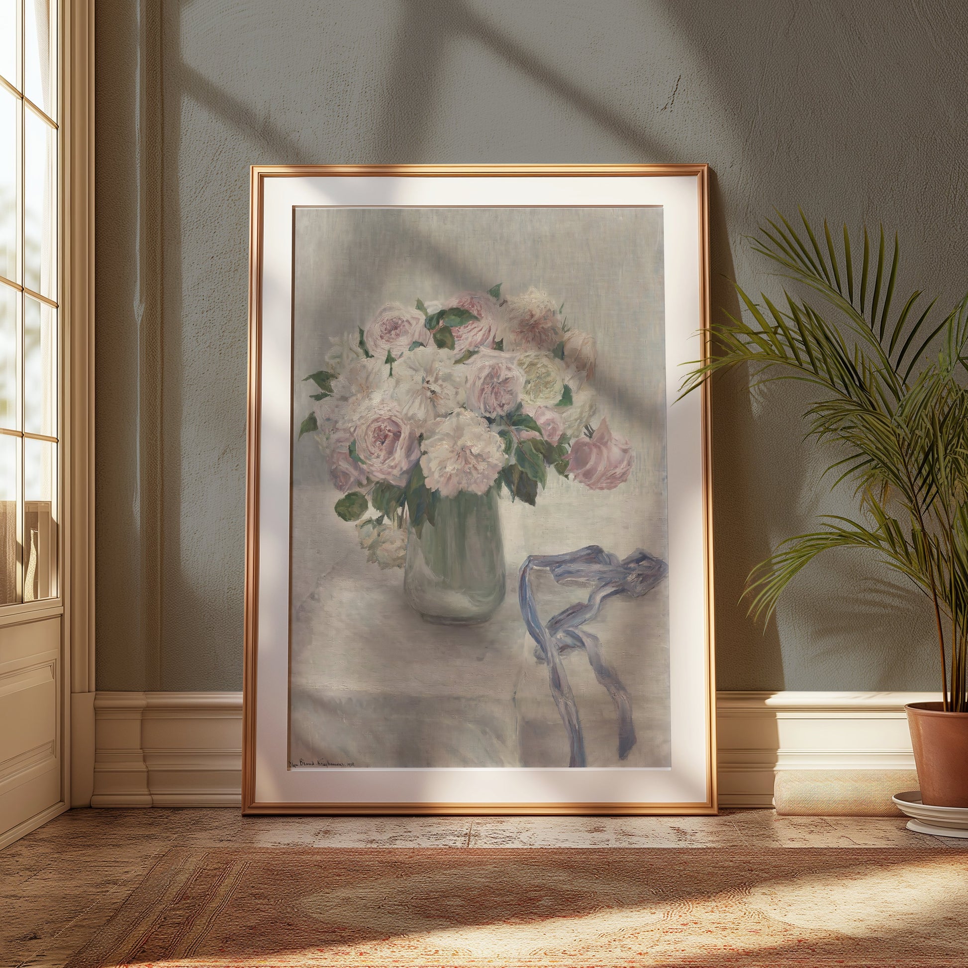 Premium Poster of Beautiful Pink and White Flower Art Print Posters