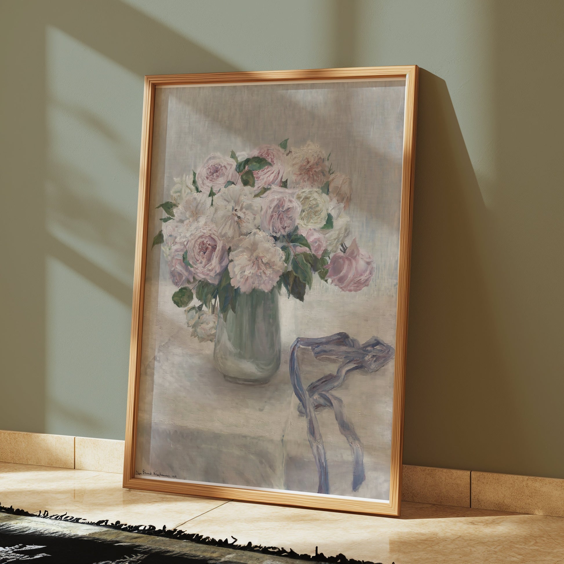 Premium Poster of Beautiful Pink and White Flower Art Print Posters