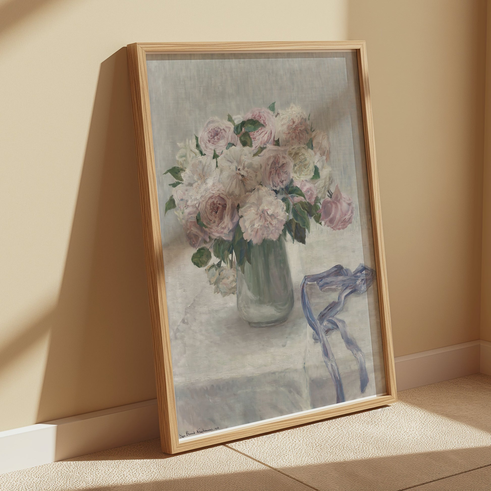 Premium Poster of Beautiful Pink and White Flower Art Print Posters
