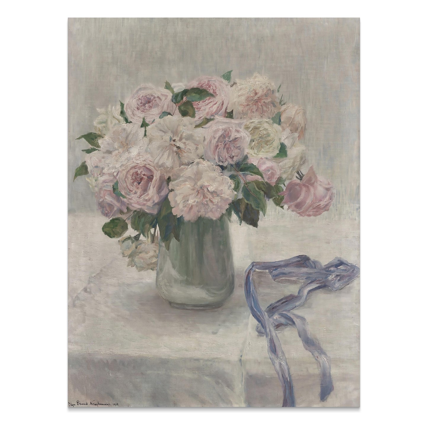 Premium Poster of Beautiful Pink and White Flower Art Print Posters