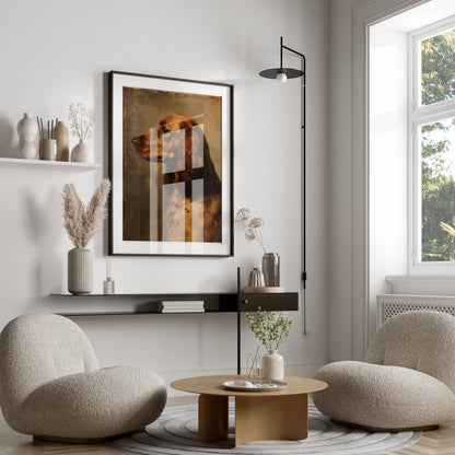 Premium Poster of Beautiful Portrait Of A Dog In Antique Style Posters