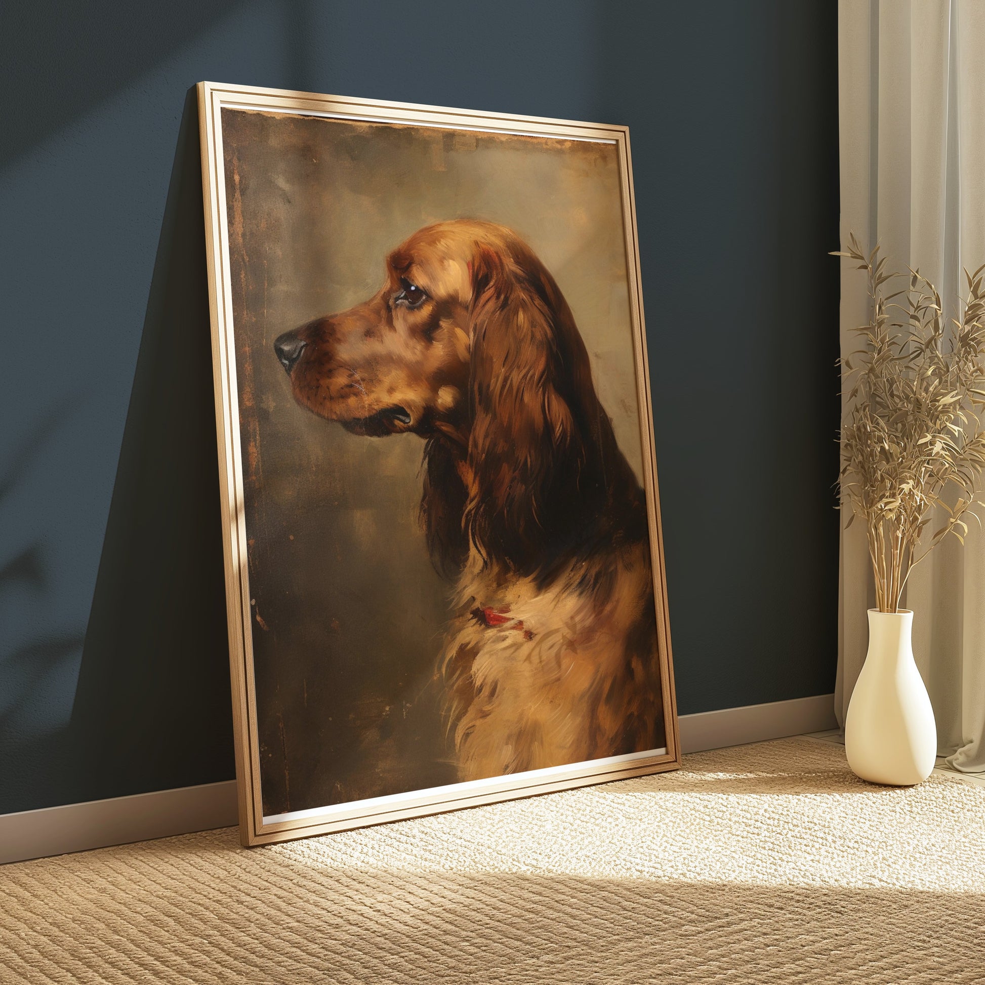 Premium Poster of Beautiful Portrait Of A Dog In Antique Style Posters