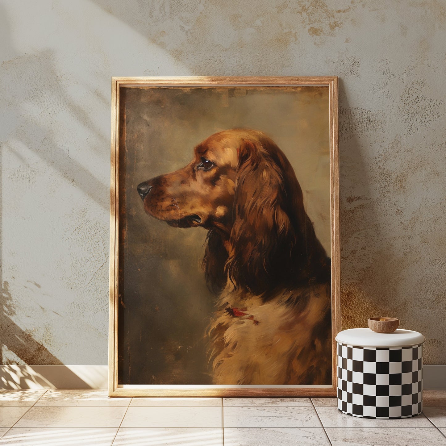 Premium Poster of Beautiful Portrait Of A Dog In Antique Style Posters
