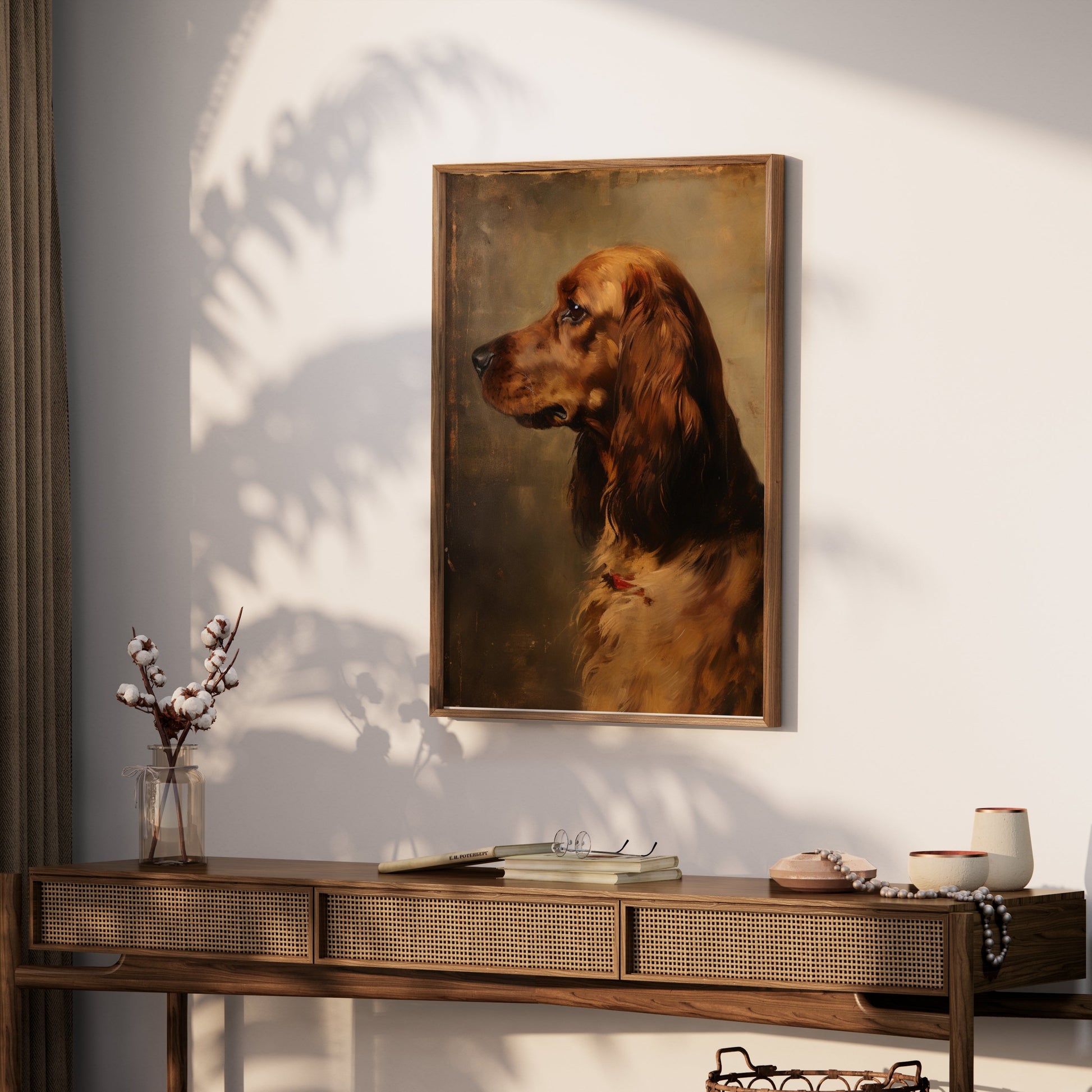 Premium Poster of Beautiful Portrait Of A Dog In Antique Style Posters