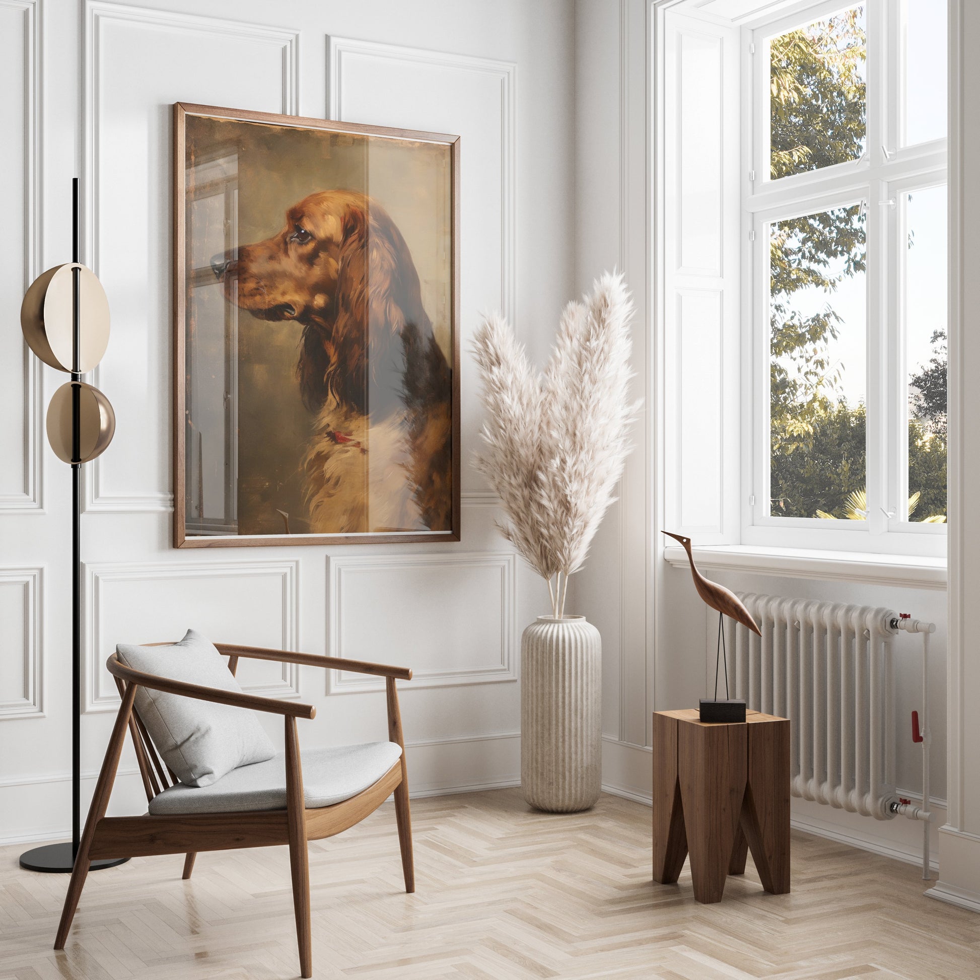 Premium Poster of Beautiful Portrait Of A Dog In Antique Style Posters