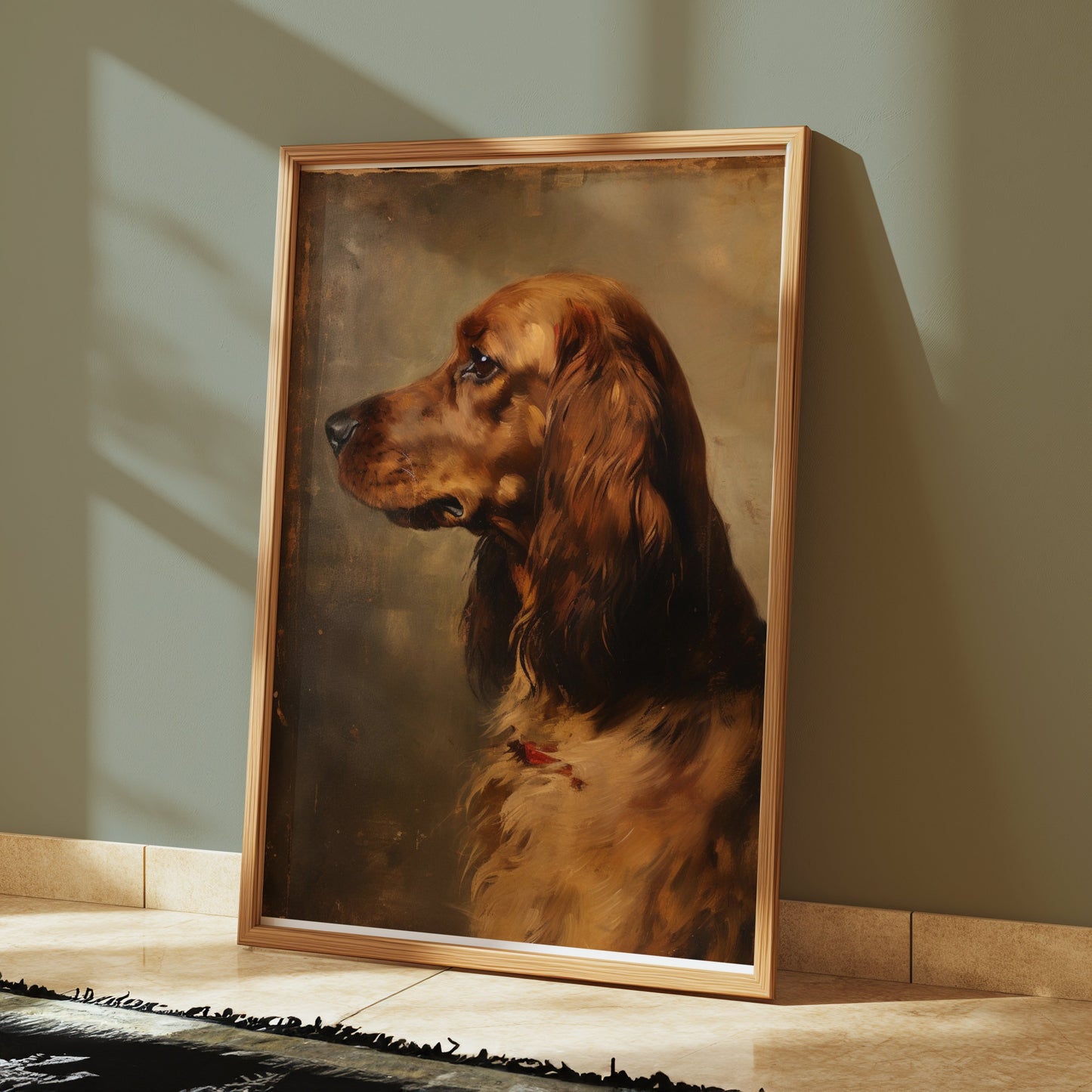 Premium Poster of Beautiful Portrait Of A Dog In Antique Style Posters