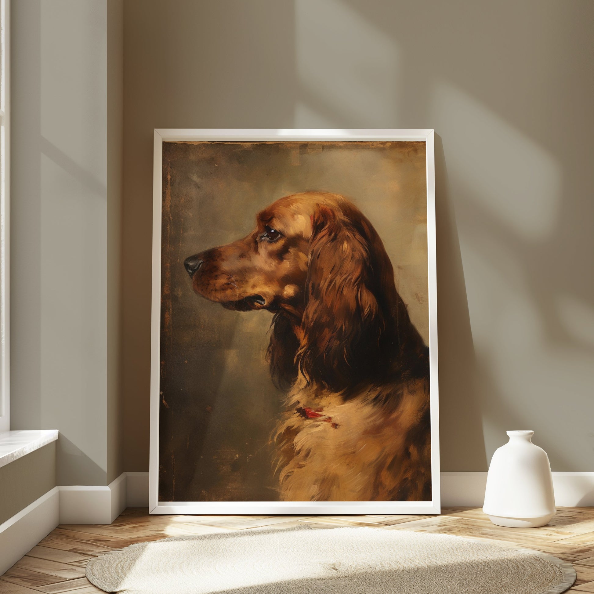 Premium Poster of Beautiful Portrait Of A Dog In Antique Style Posters