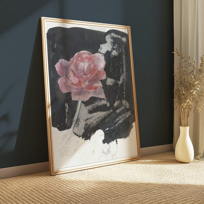 Premium Poster of Beautiful Red Flower with Artistic Background Posters