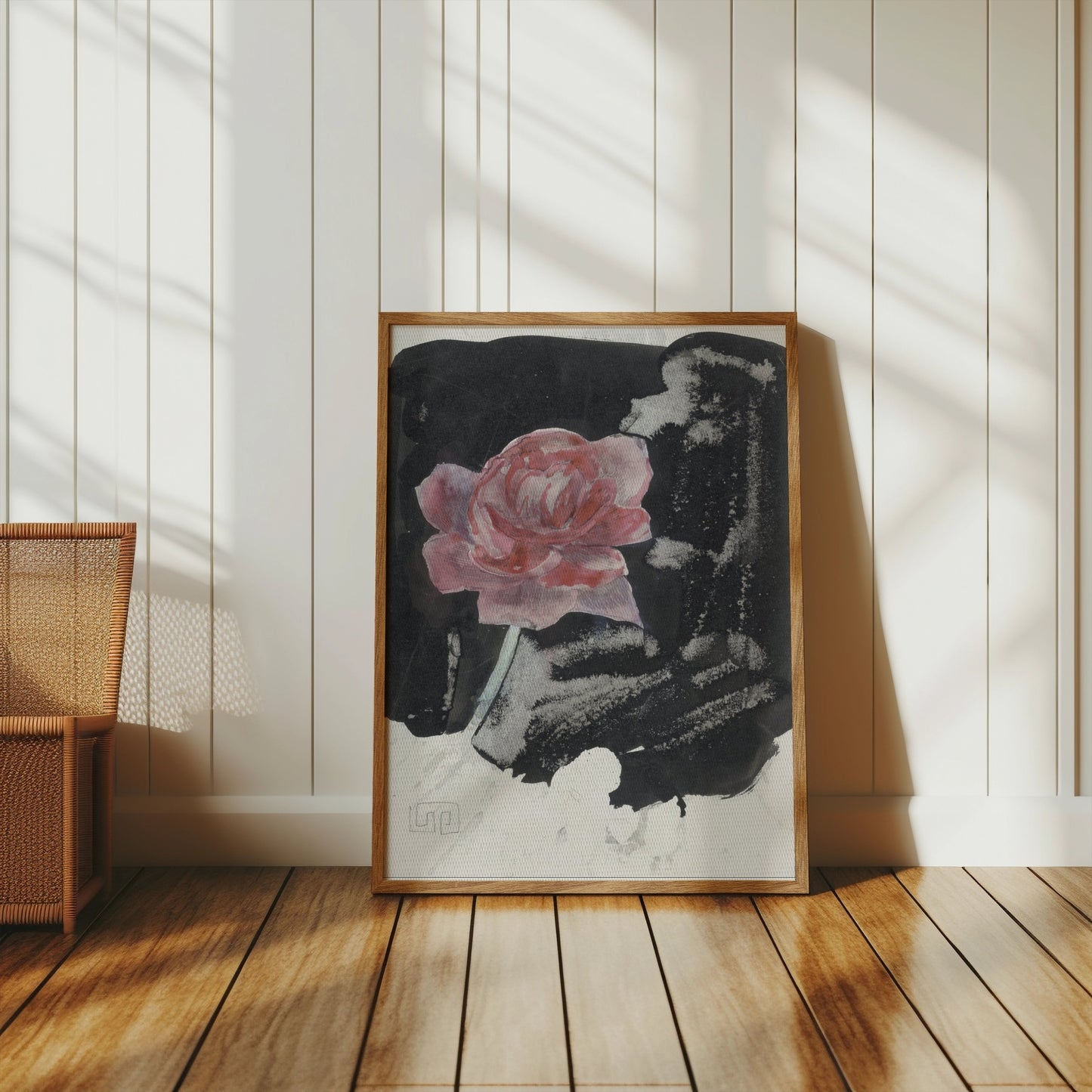 Premium Poster of Beautiful Red Flower with Artistic Background Posters