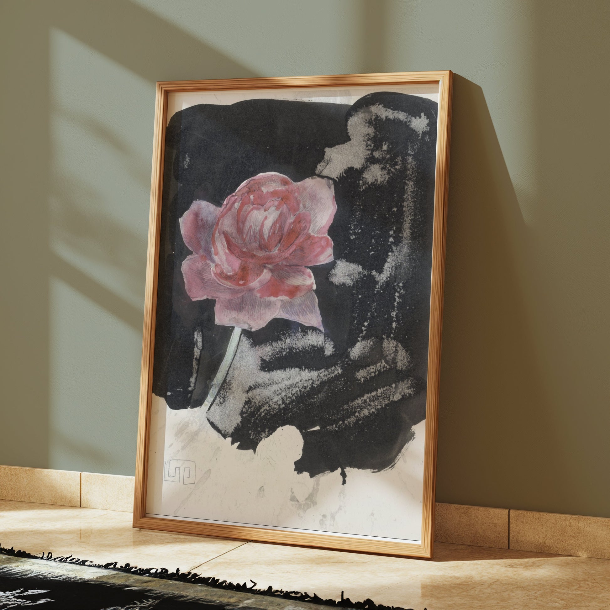 Premium Poster of Beautiful Red Flower with Artistic Background Posters