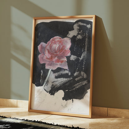 Premium Poster of Beautiful Red Flower with Artistic Background Posters