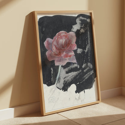 Premium Poster of Beautiful Red Flower with Artistic Background Posters