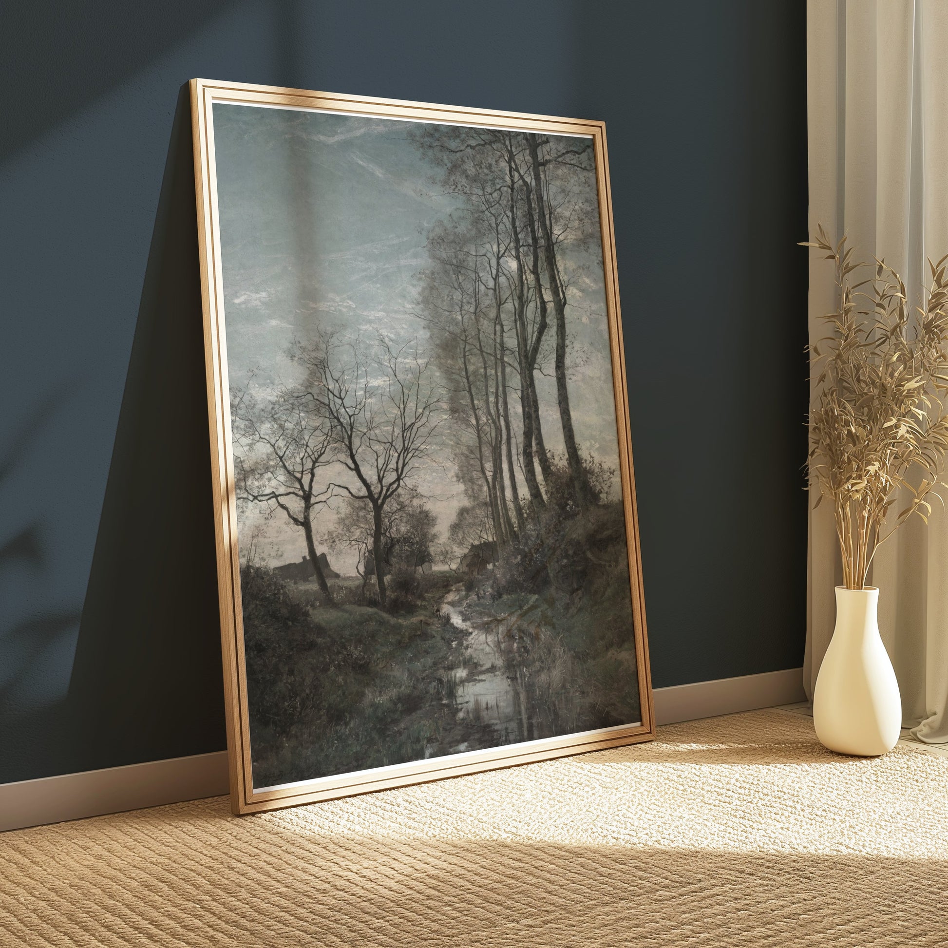 Premium Poster of Beautiful Scenic Landscape Park Stream Posters