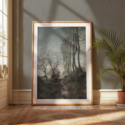 Premium Poster of Beautiful Scenic Landscape Park Stream Posters
