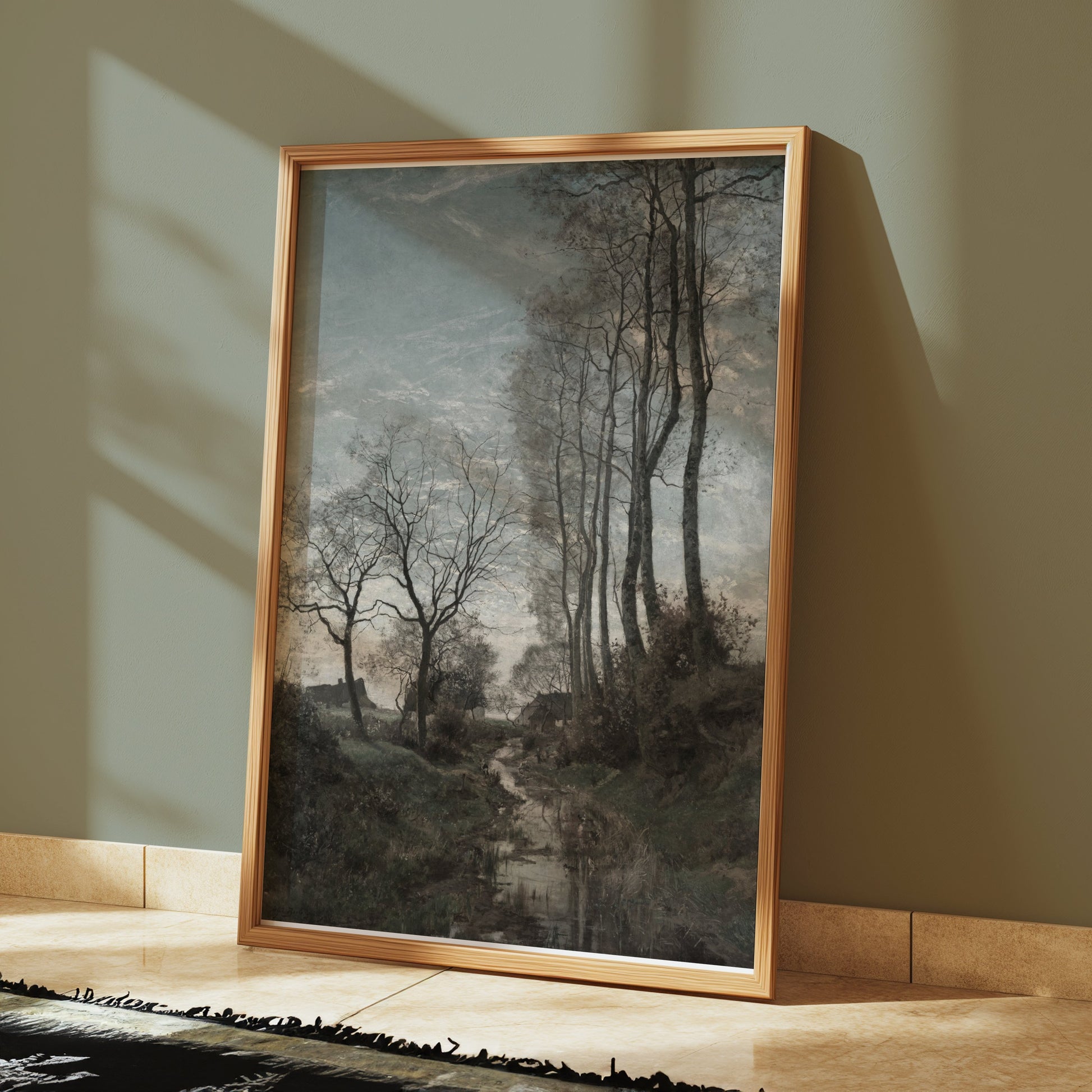 Premium Poster of Beautiful Scenic Landscape Park Stream Posters