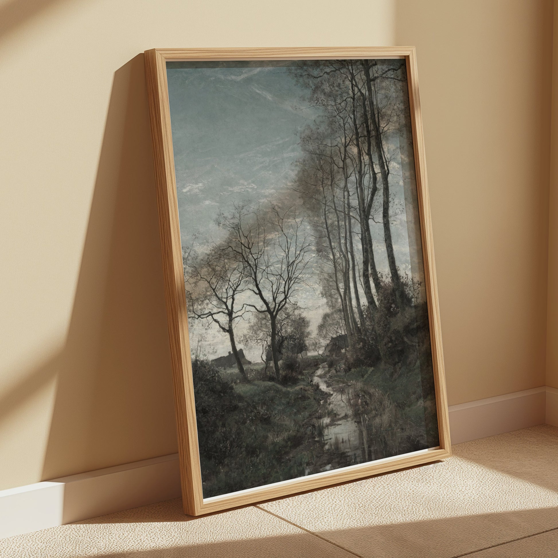 Premium Poster of Beautiful Scenic Landscape Park Stream Posters