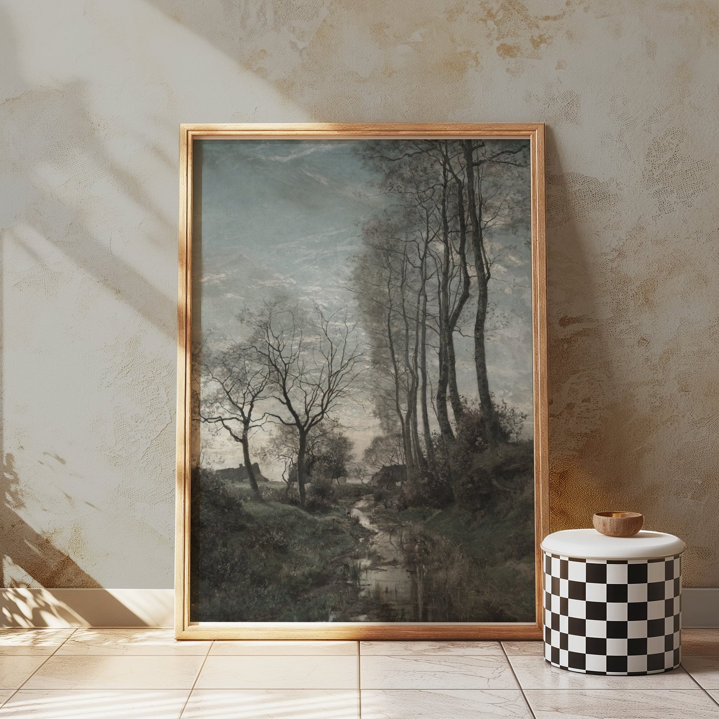 Premium Poster of Beautiful Scenic Landscape Park Stream Posters