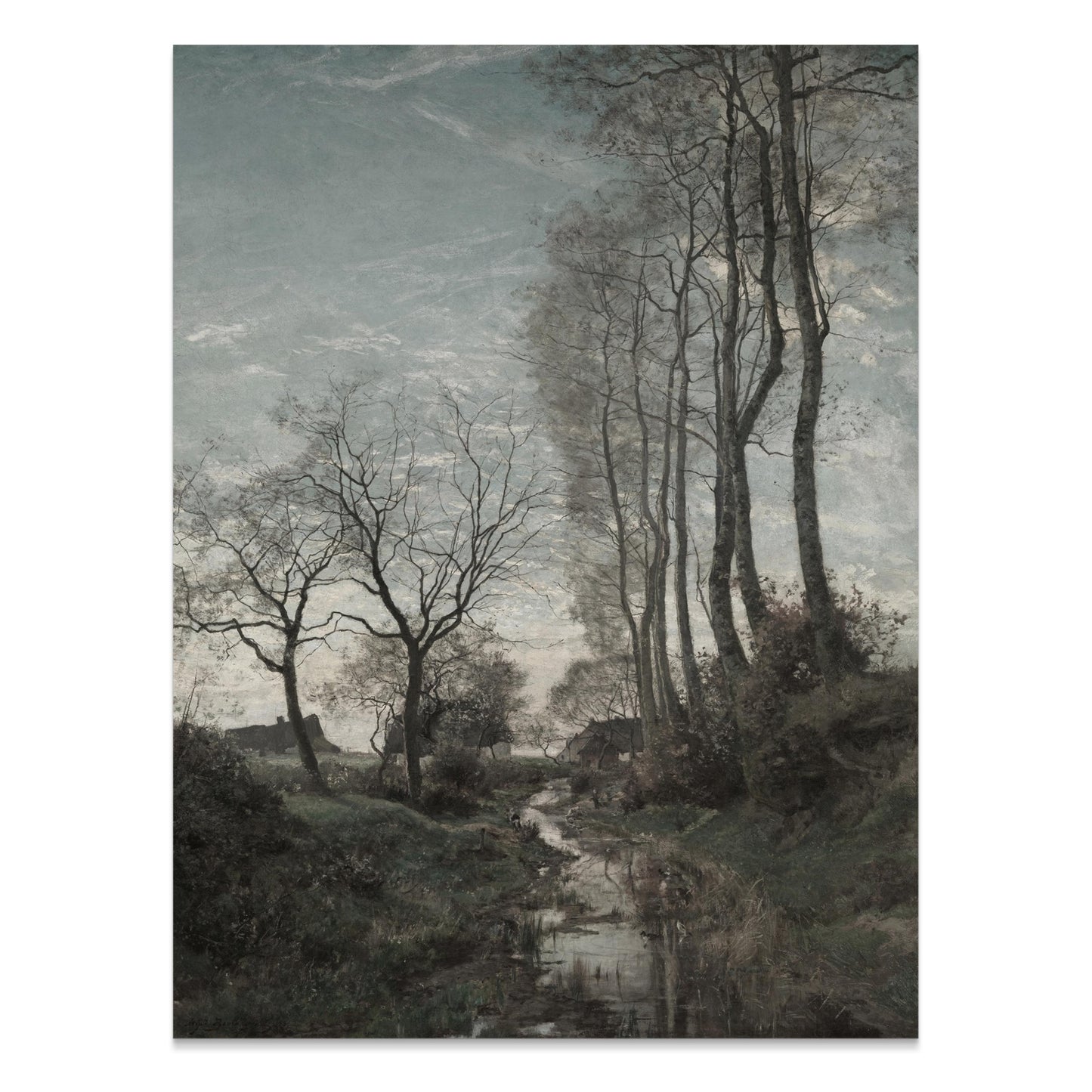 Premium Poster of Beautiful Scenic Landscape Park Stream Posters