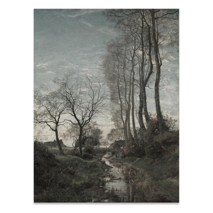 Premium Poster of Beautiful Scenic Landscape Park Stream Posters