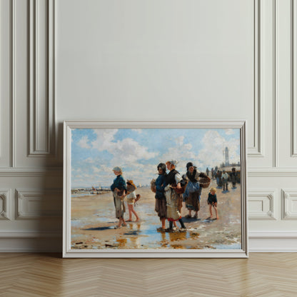 Premium Poster of Beautiful Seaside Artwork Beach Scene Wall Decor Posters