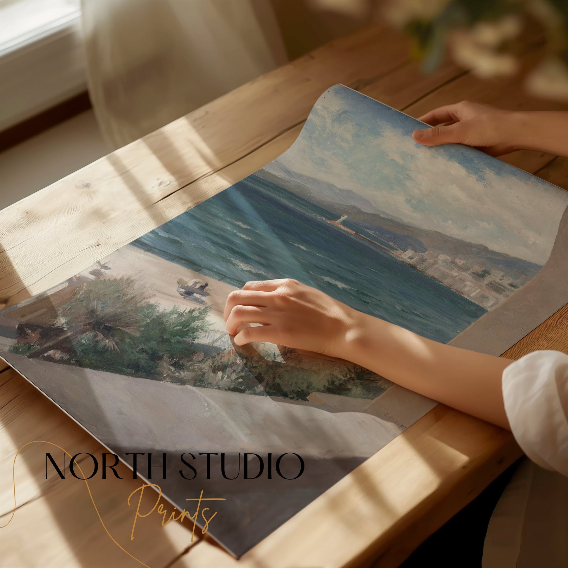 Premium Poster of Beautiful Seaside Promenade Landscape View Posters