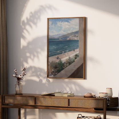 Premium Poster of Beautiful Seaside Promenade Landscape View Posters