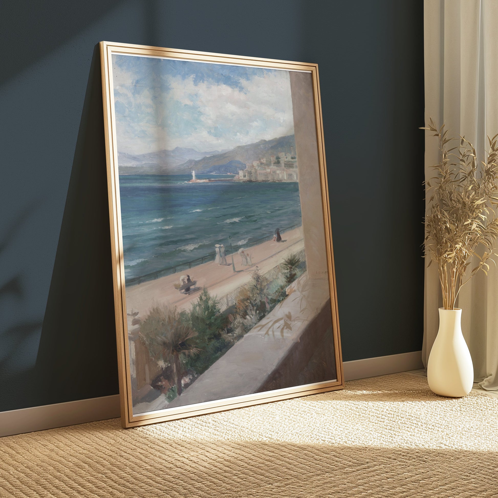 Premium Poster of Beautiful Seaside Promenade Landscape View Posters