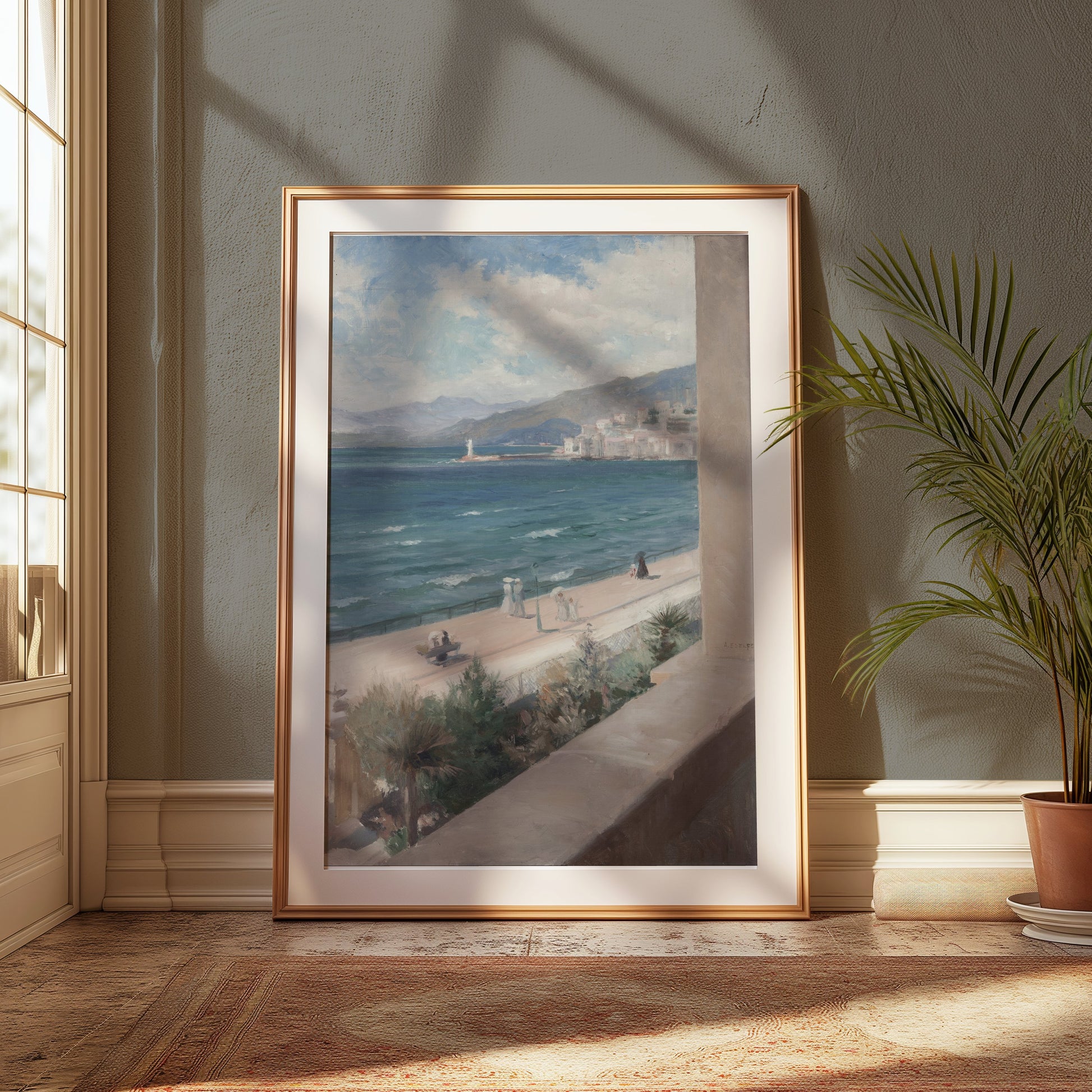 Premium Poster of Beautiful Seaside Promenade Landscape View Posters