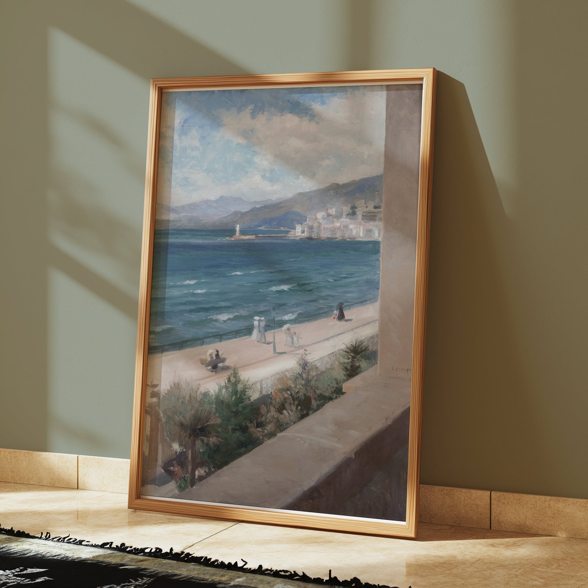 Premium Poster of Beautiful Seaside Promenade Landscape View Posters