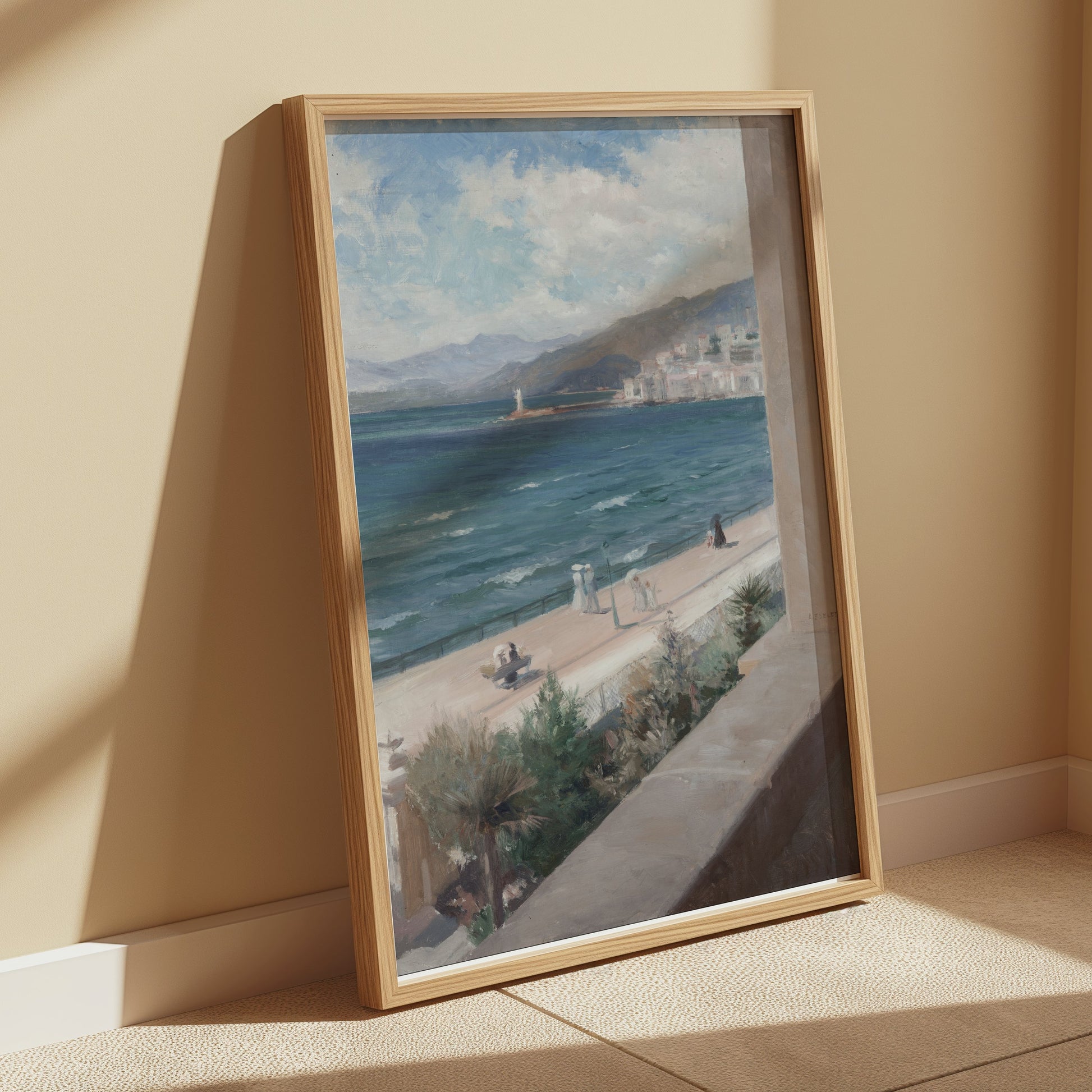 Premium Poster of Beautiful Seaside Promenade Landscape View Posters