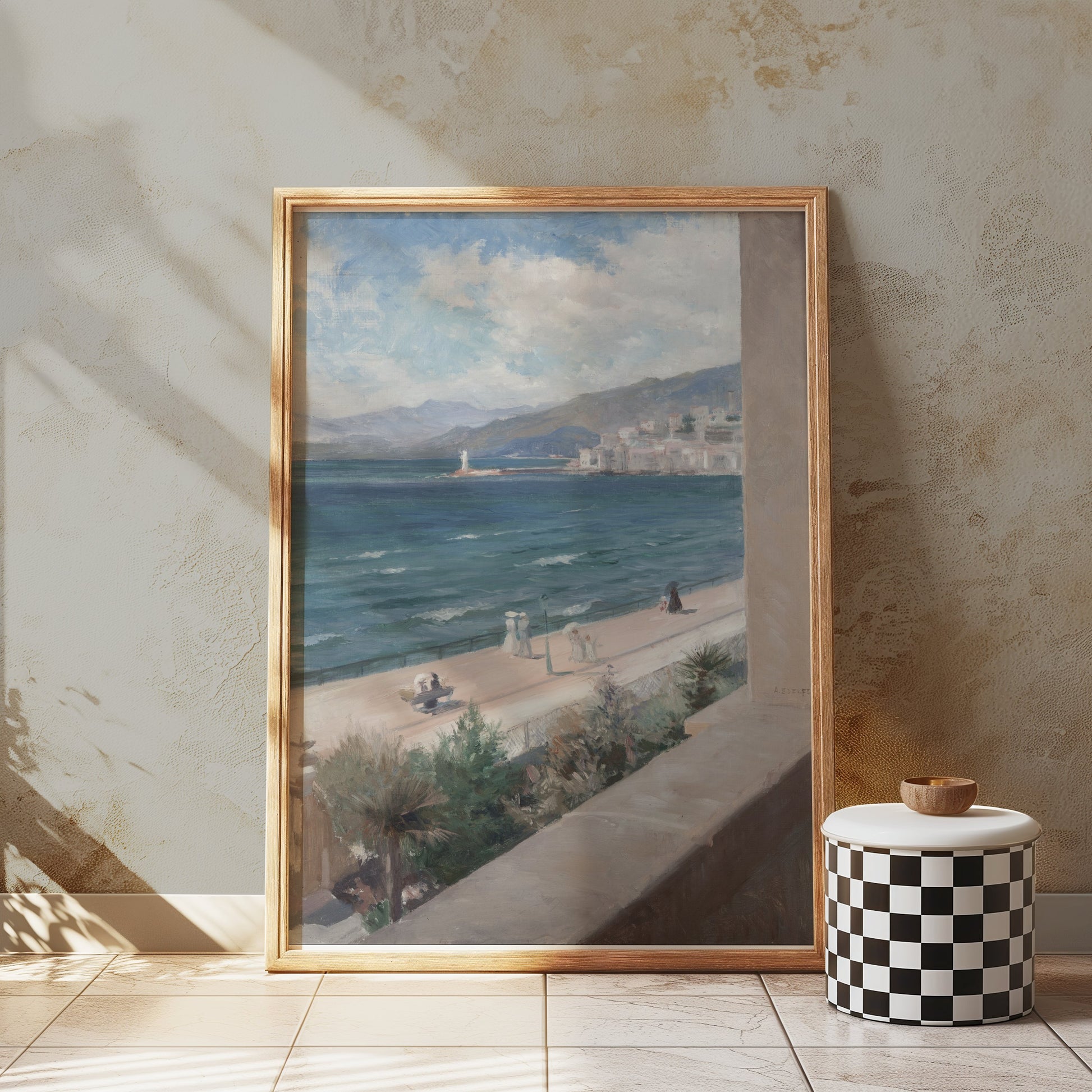 Premium Poster of Beautiful Seaside Promenade Landscape View Posters