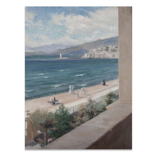 Premium Poster of Beautiful Seaside Promenade Landscape View Posters