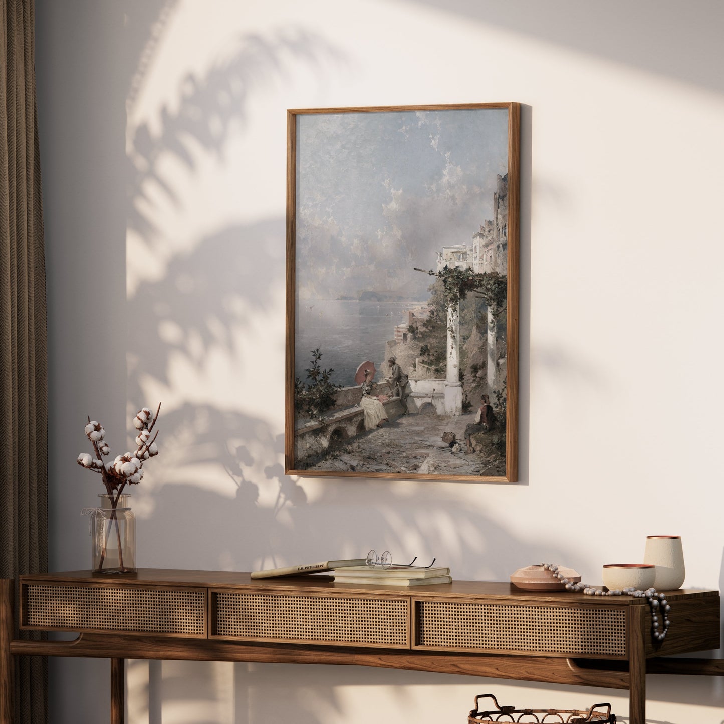 Premium Poster of Beautiful Serene Coastal Landscape with Figures Posters