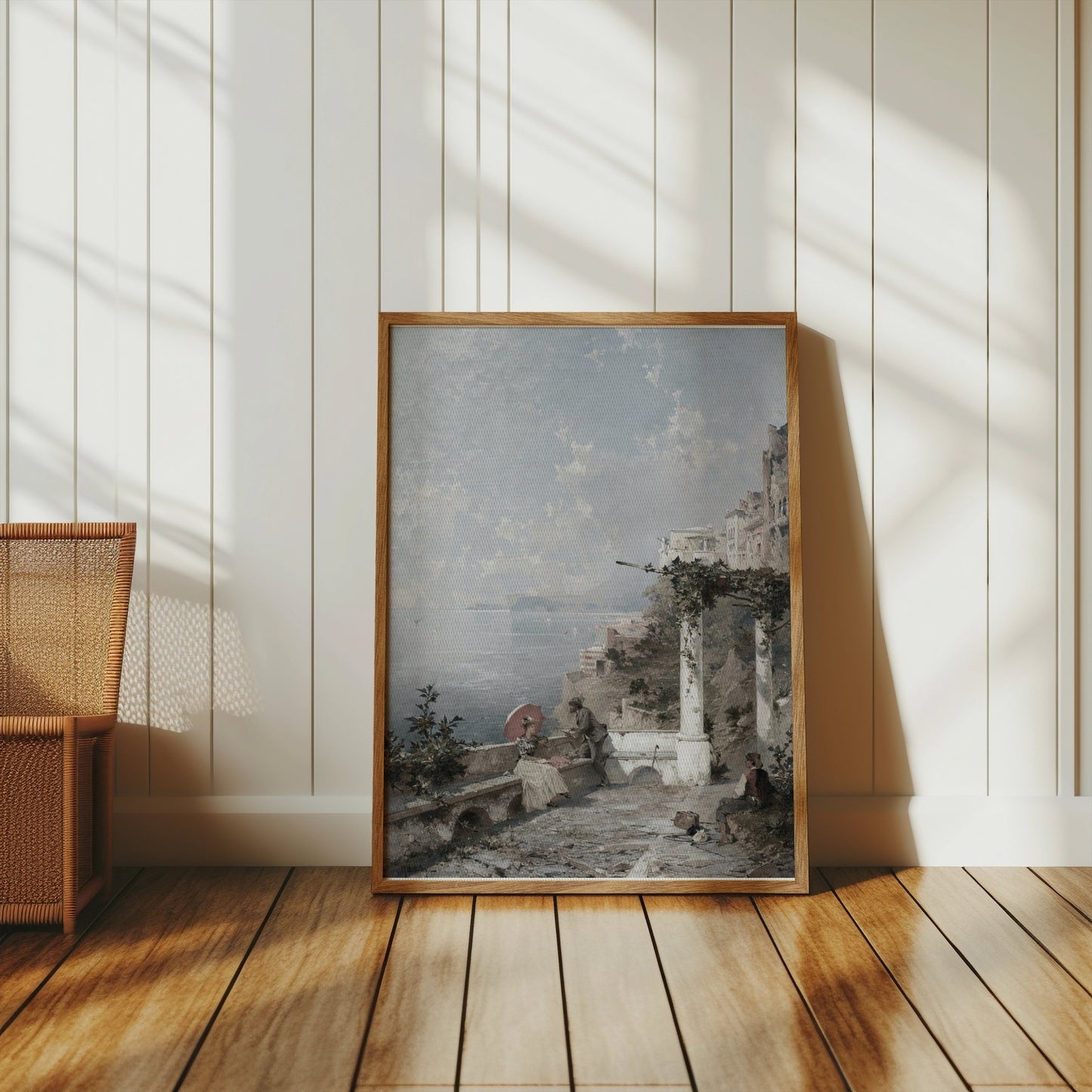 Premium Poster of Beautiful Serene Coastal Landscape with Figures Posters